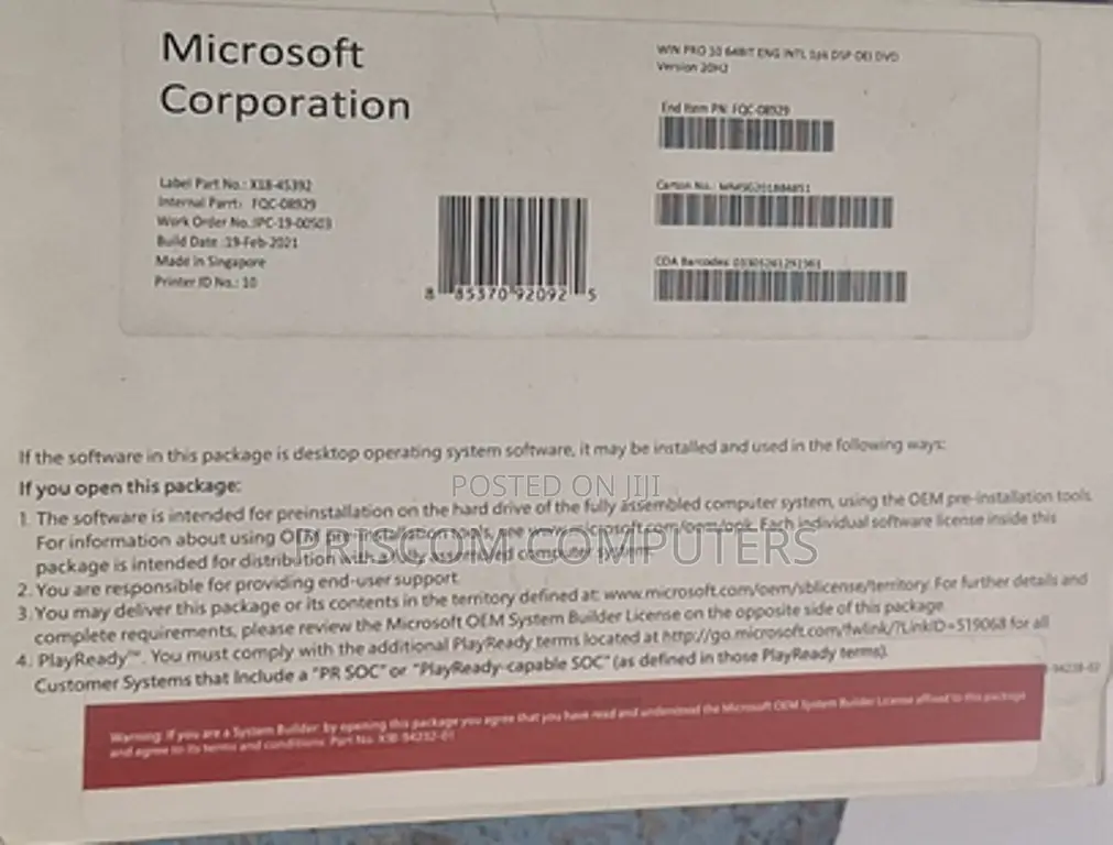 Microsoft Windows 10 Pro