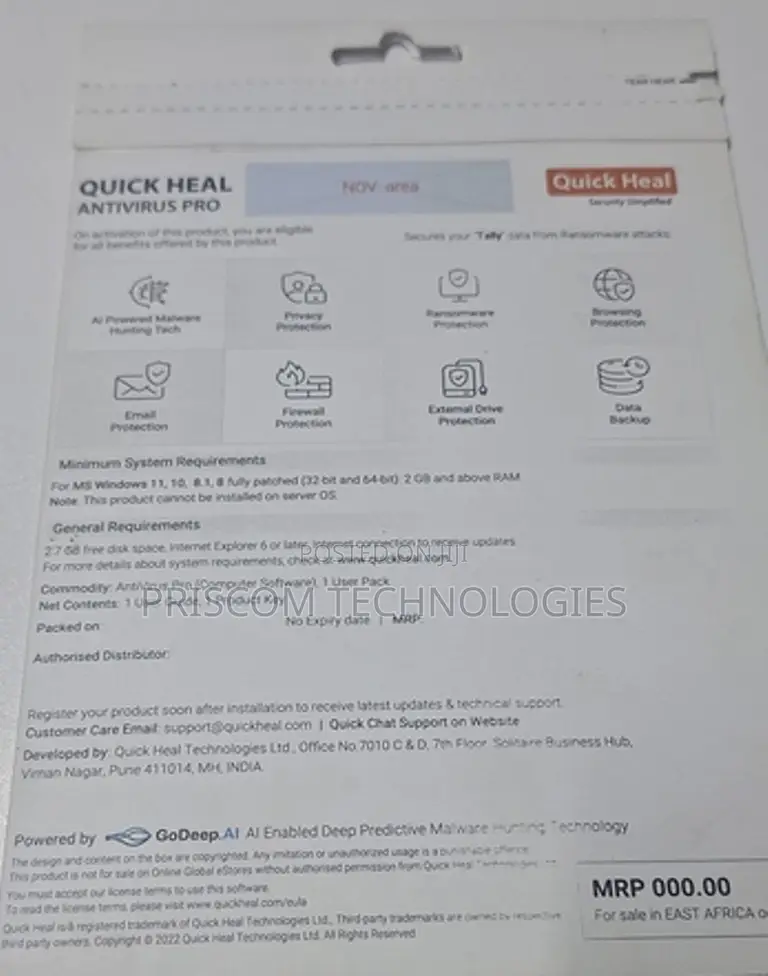 Quick Heal Antivirus Pro 3 PC/ 1 Year License
