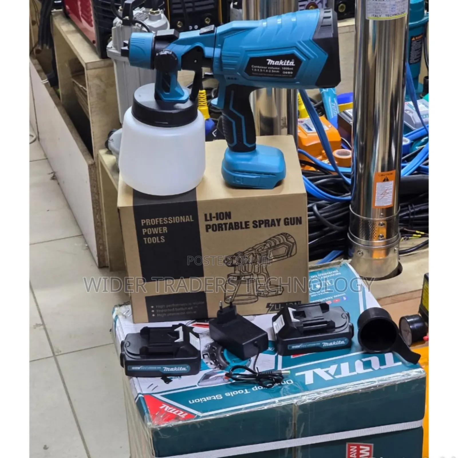 48v Makita Cordless Spraygun 
Has 2 Batteries 
Power Level.