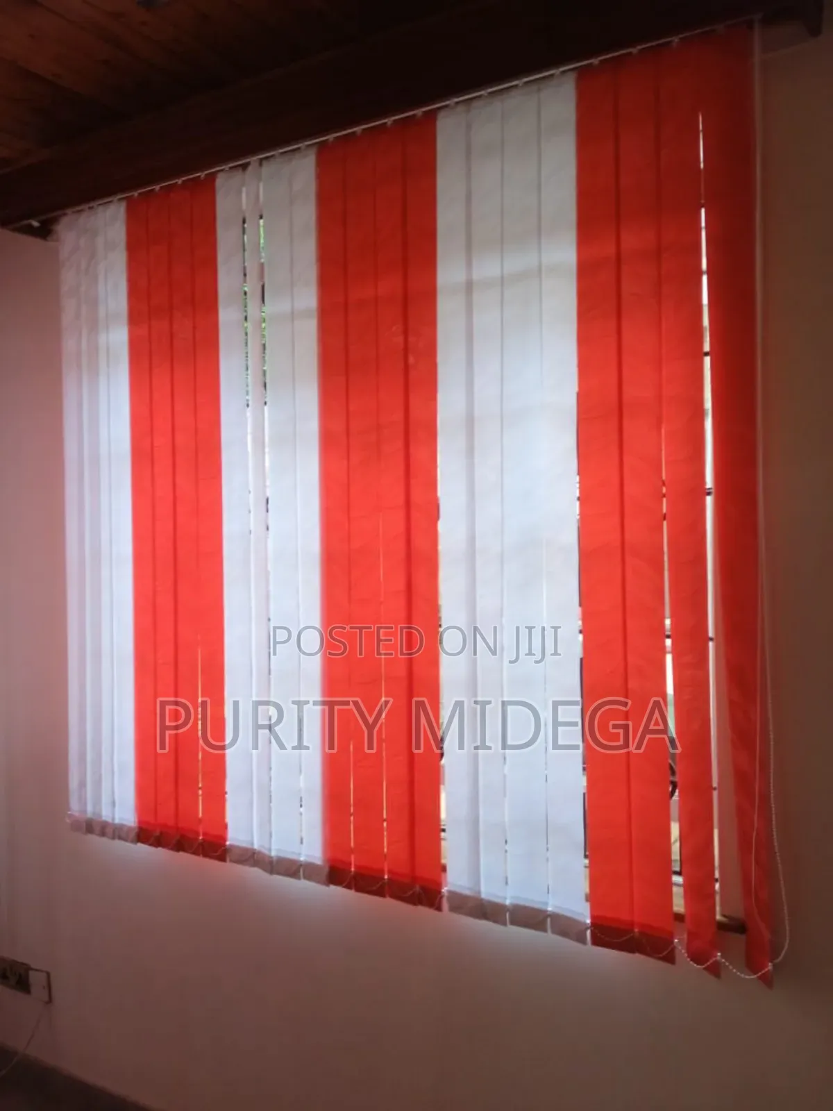 White and Orange Office Blinds Fabrics