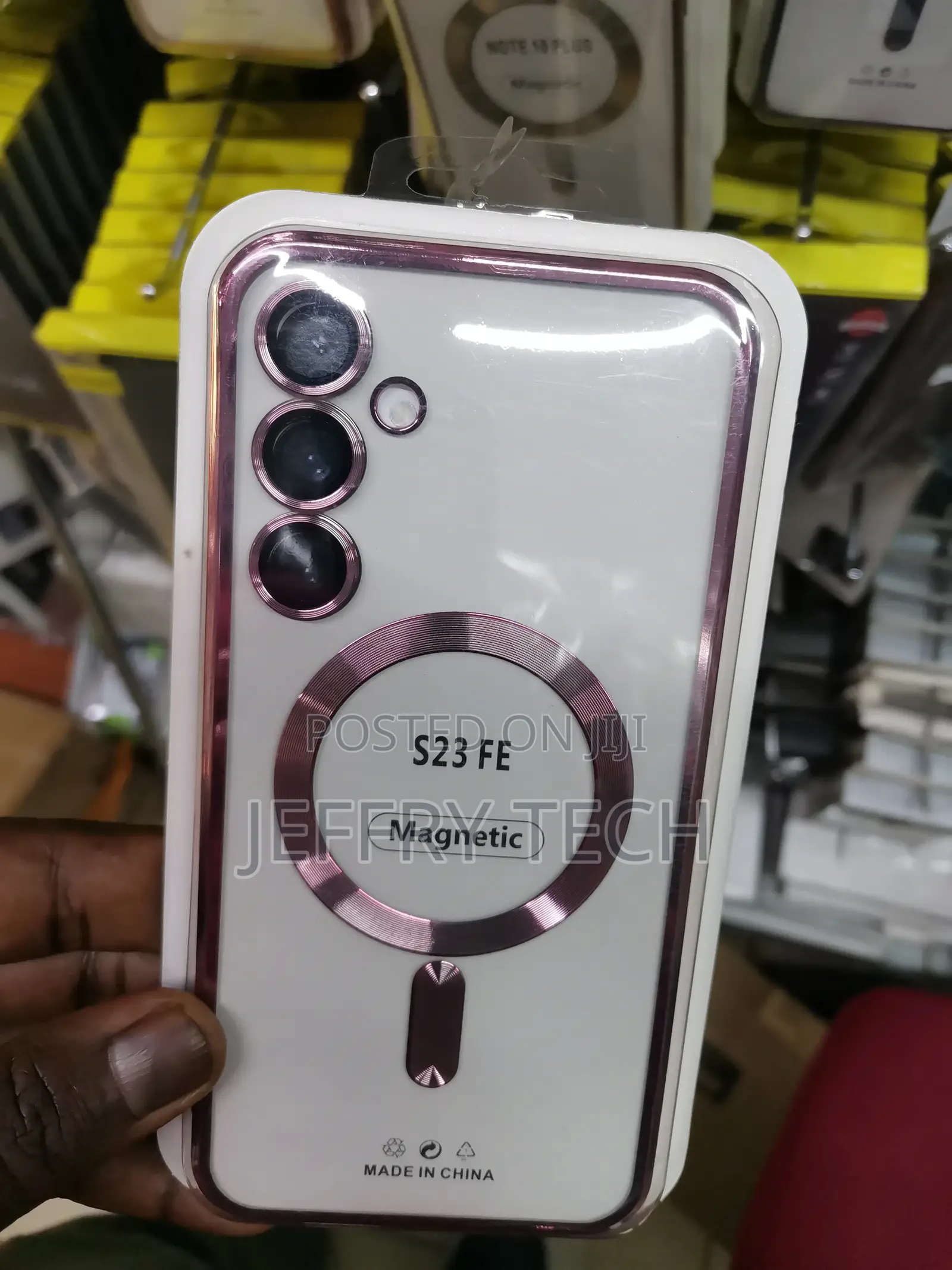 Magsafe Soft TPU Pink Electroplated Galaxy S23fe Clear Case