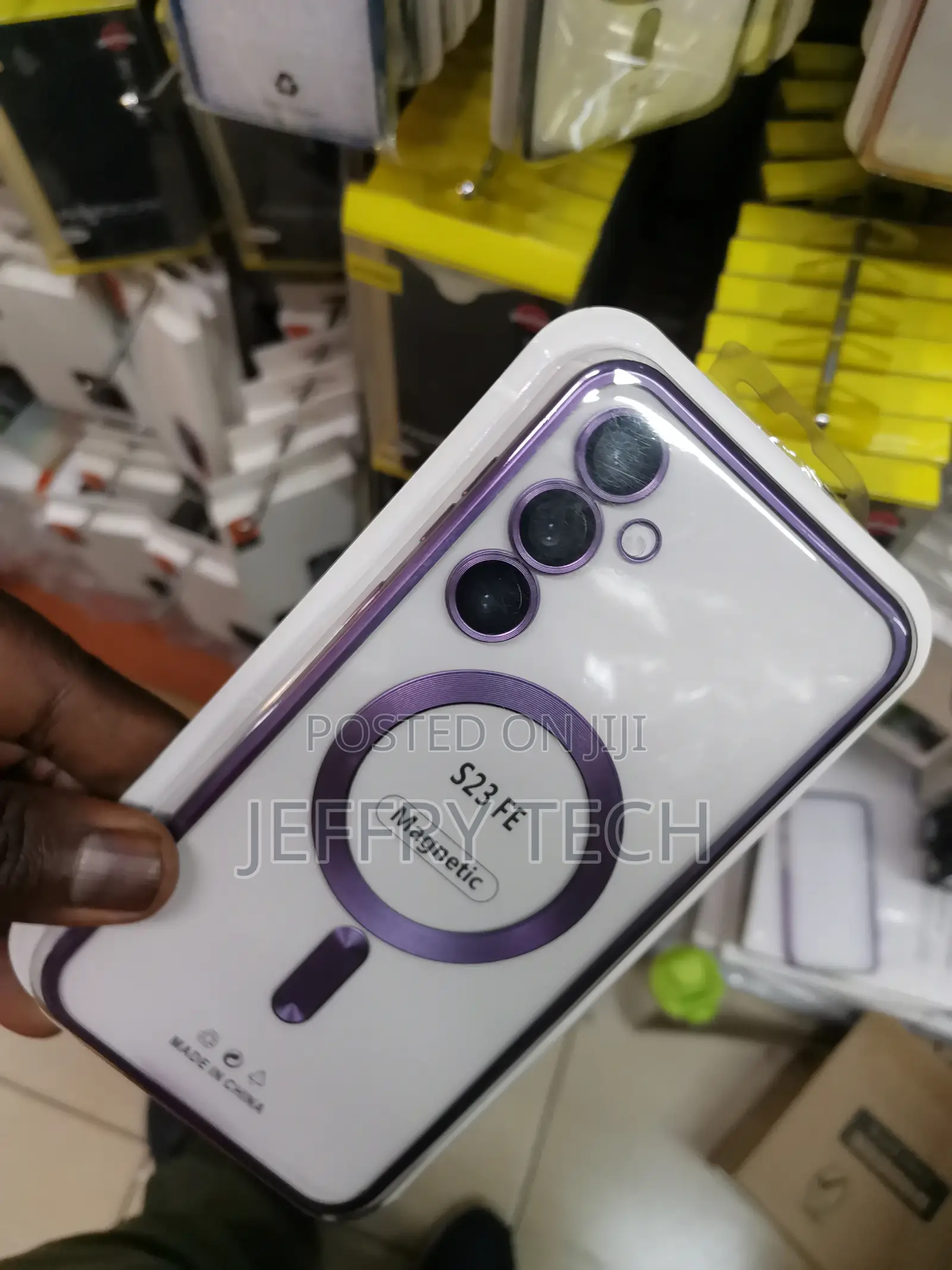 Purple Electroplated Samsung Galaxy S23 Fe Case With Magsafe