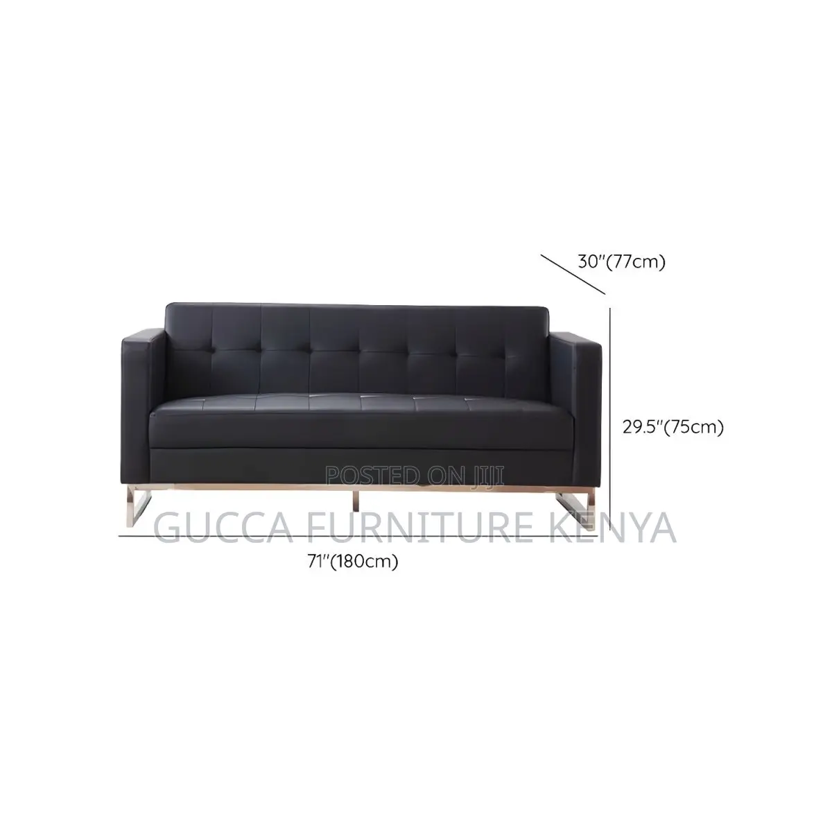 Sofas: Faux Leather Ergonomic 3 Piece Set Sofa