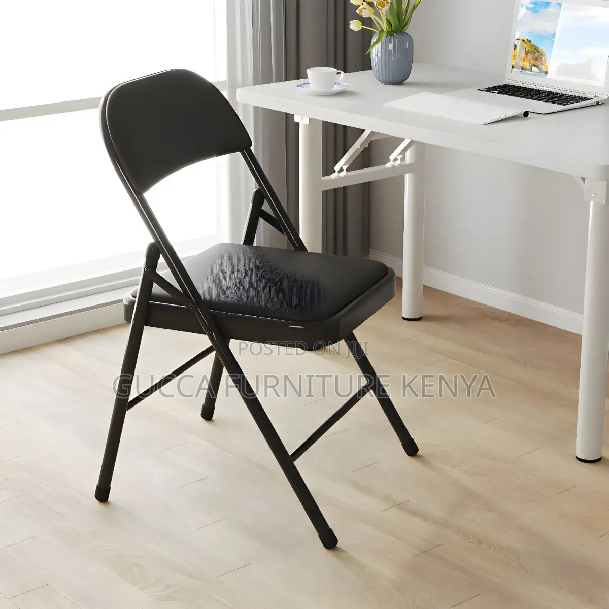 Office Chairs: Folding Armless Non-Adjustable Height Chair