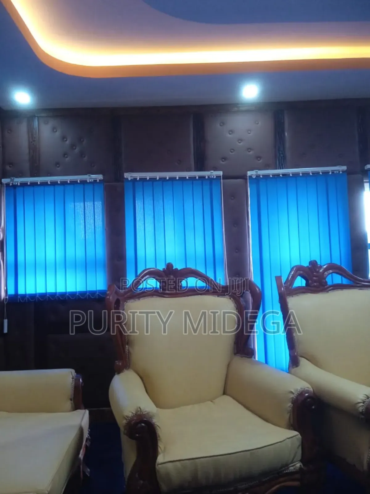 Stylish Blue Vertical Blinders
