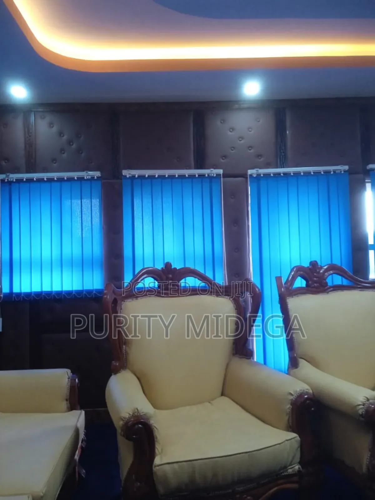 Stylish Blue Vertical Blinders