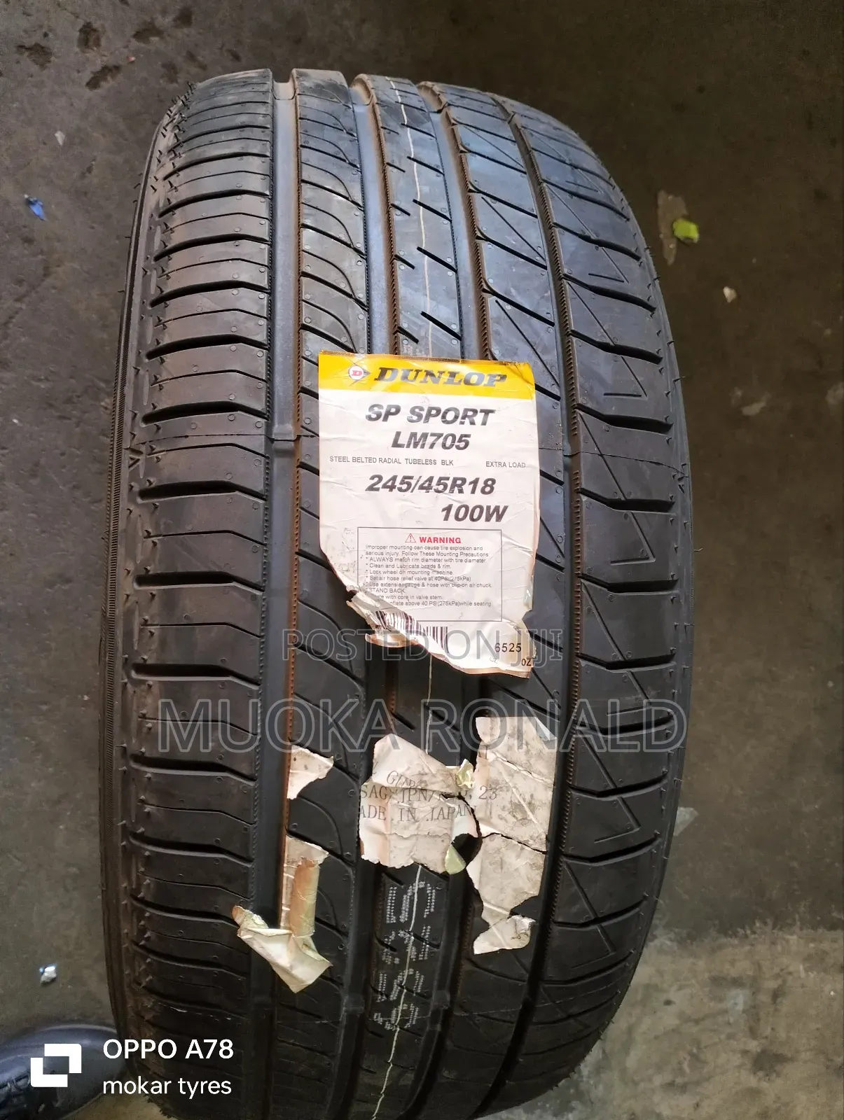 245/45R18 Dunlop Tyre Made In Japan