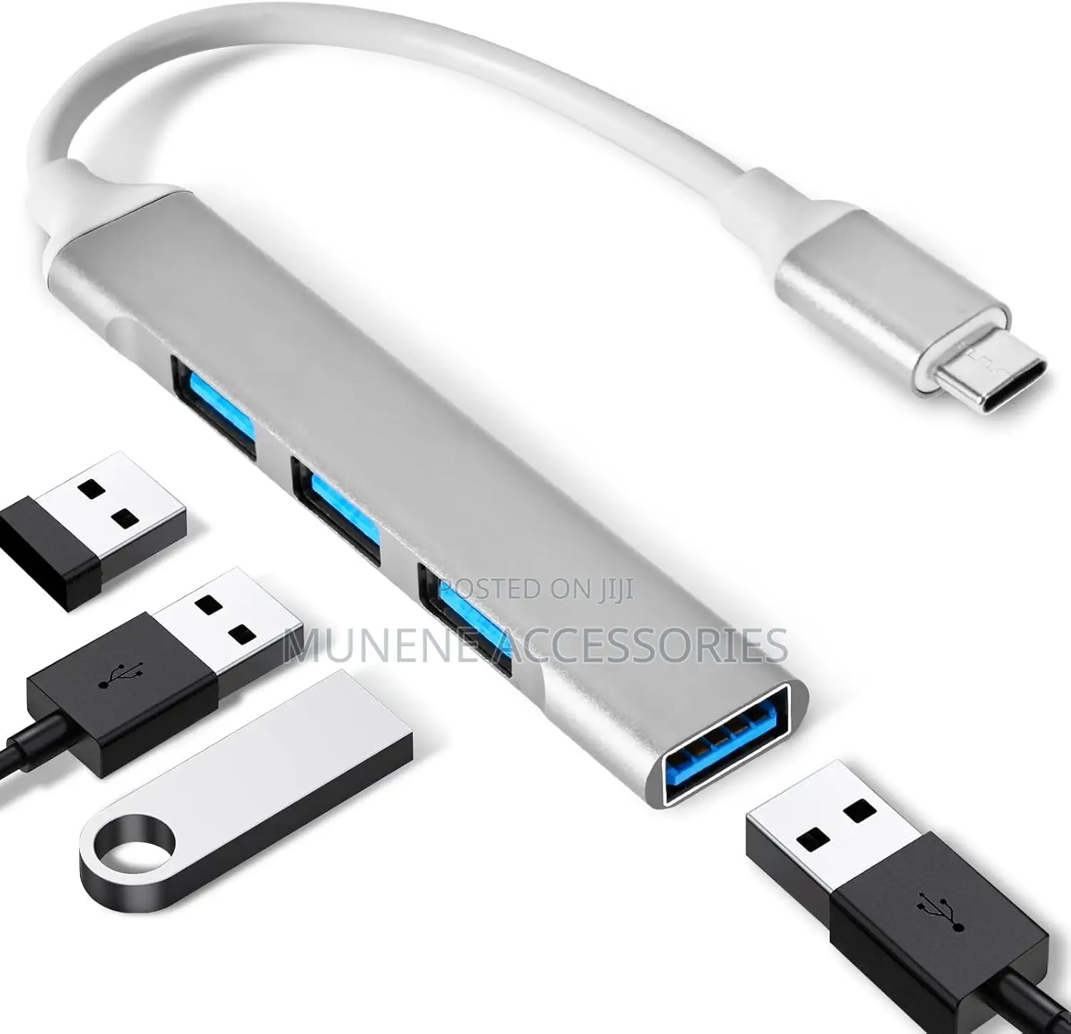 Alum USB C to USB a 3.0 Adapter 4 Ports Type C Plug and Play