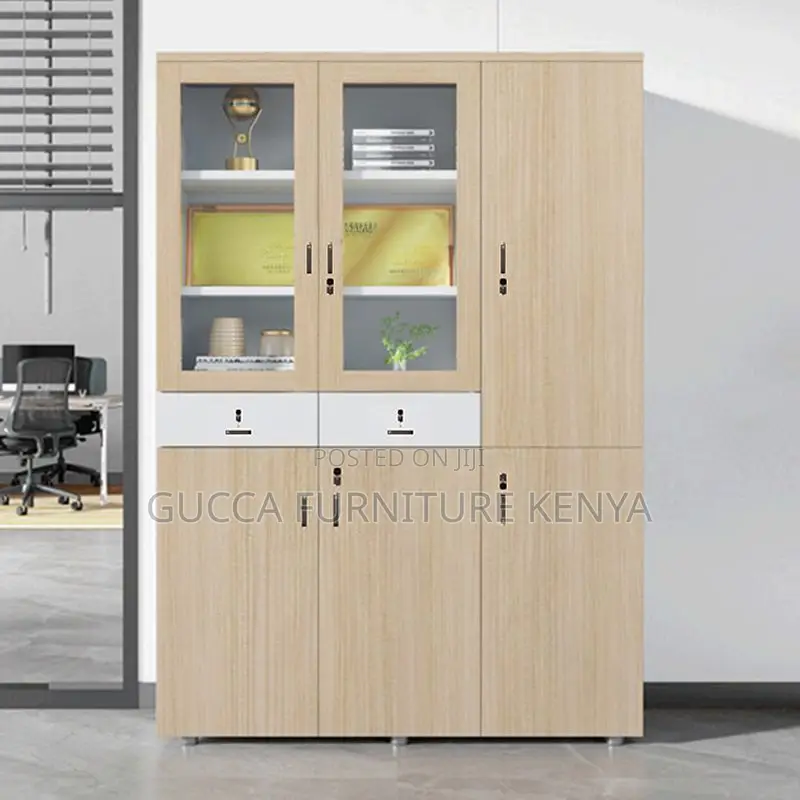 Cabinets:3-Door Wood Grain Office Console Cabinet