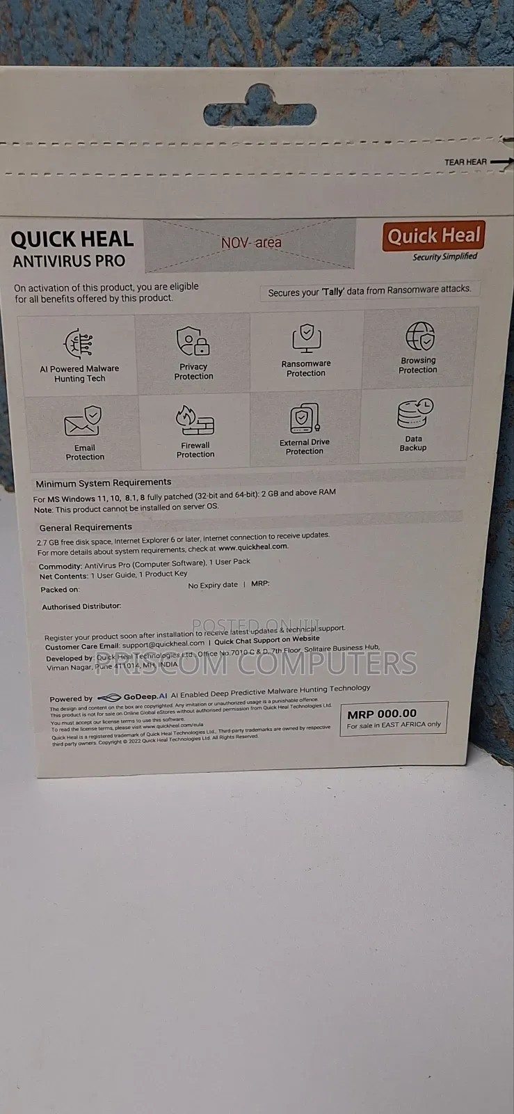 Quick Heal | Antivirus Pro Latest Version 3 User 1 Year