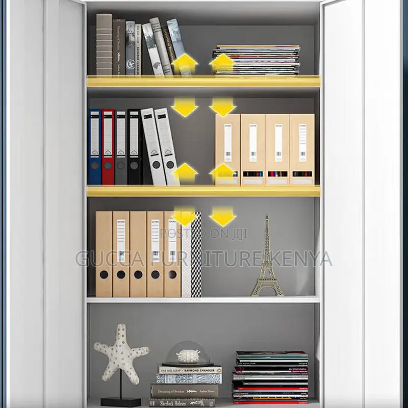 Cabinets:2-Full Steel Door Office Console Storage Cabinet
