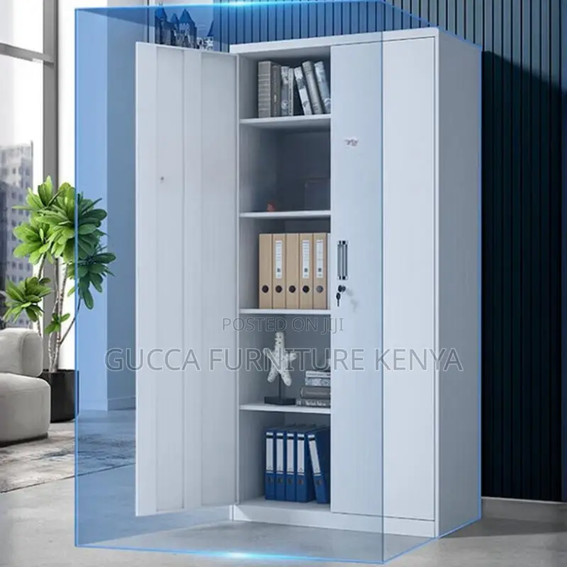 Cabinets:2-Full Steel Door Office Console Storage Cabinet