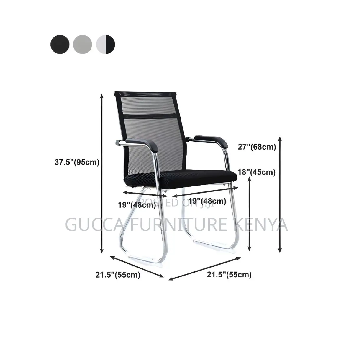 Office Chairs: Silver Metal Mesh Modern Conference Chair