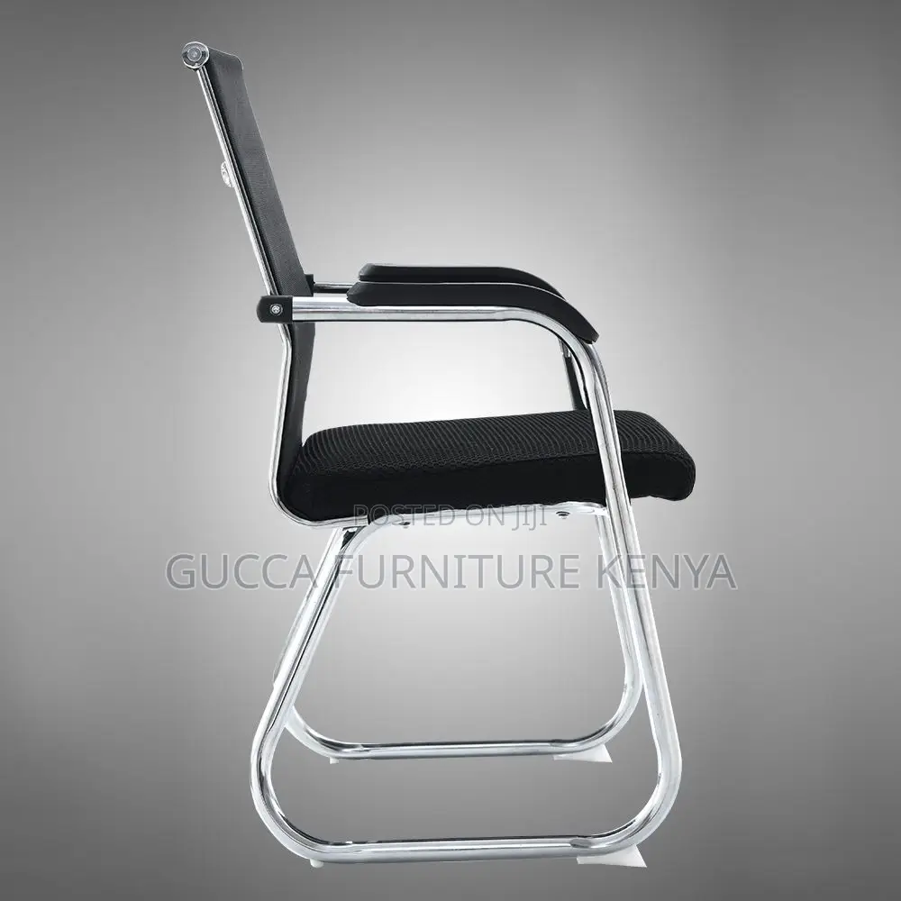 Office Chairs: Silver Metal Mesh Modern Conference Chair
