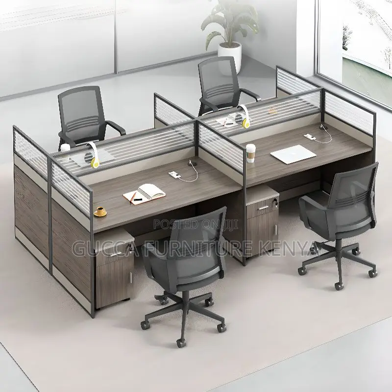 Workstations: Trendy Rectangle 4-Seater Modular Workstation