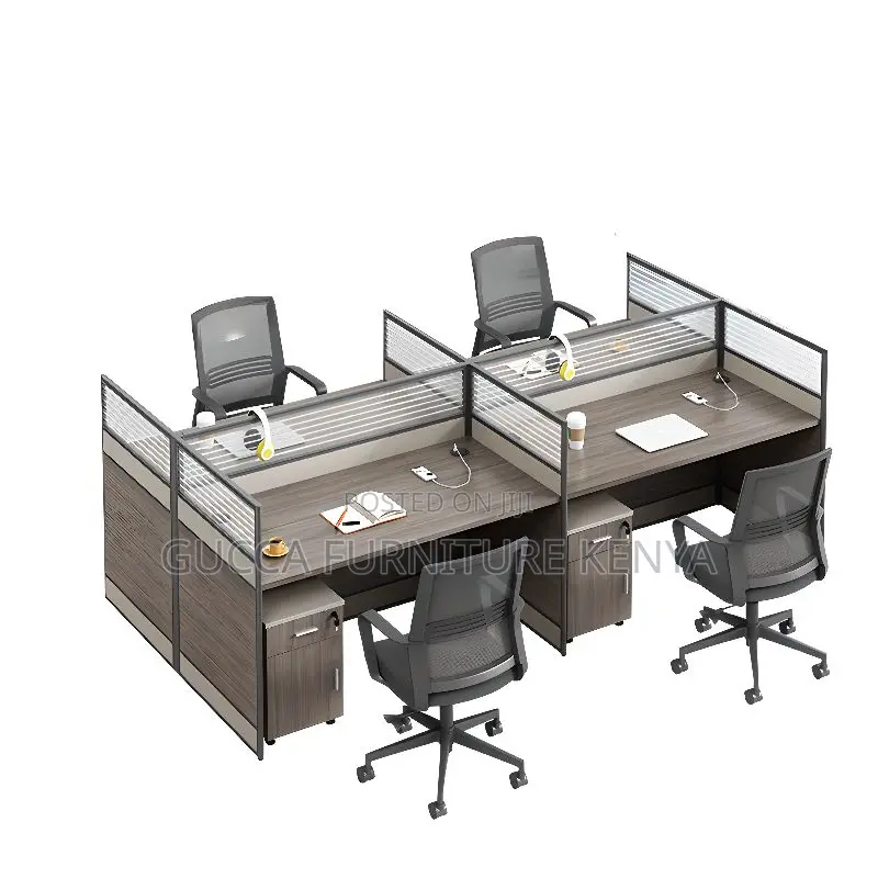 Workstations: Trendy Rectangle 4-Seater Modular Workstation