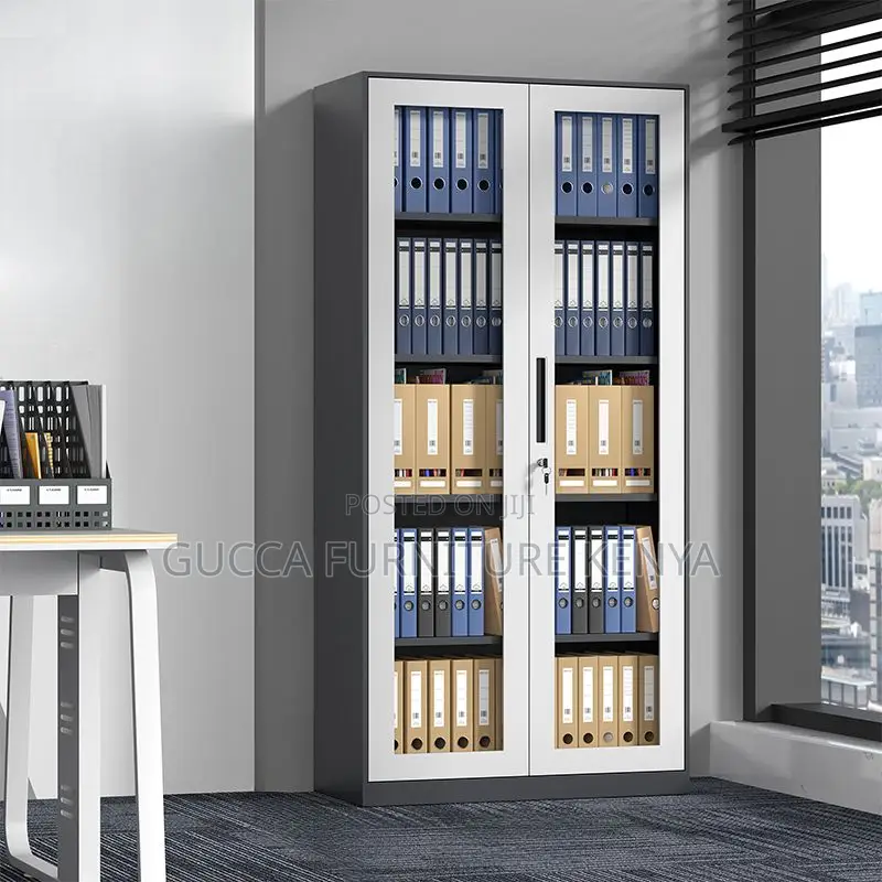 Cabinets: 2-Class Door Casual Steel Fill Storage Cabinet