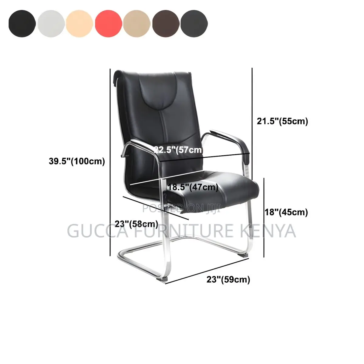 Office Chairs: Chrome Base Leather Executive Staff Chair