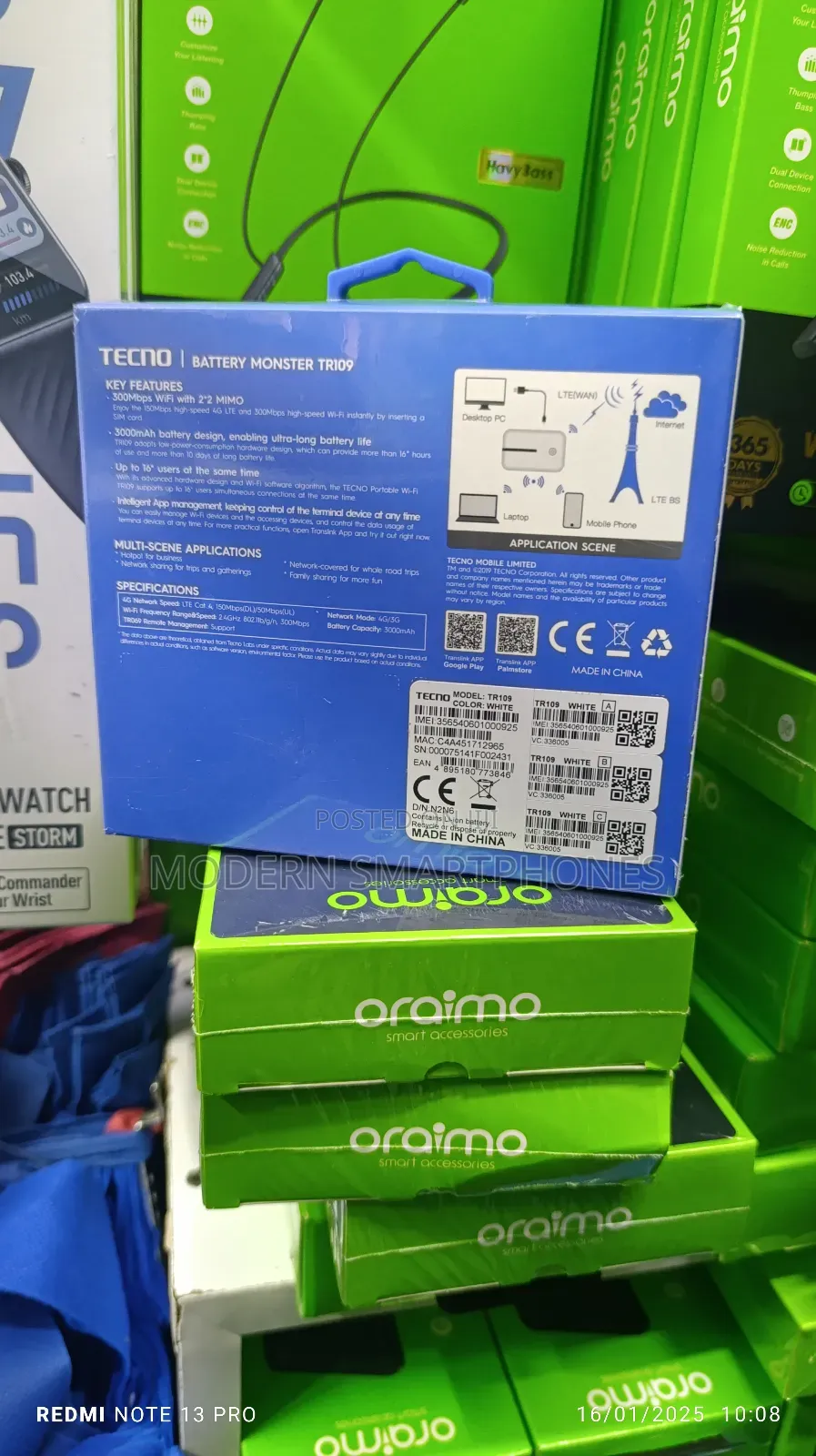 TECNO Battery Monster 4G Portable Wi-Fi Mifi