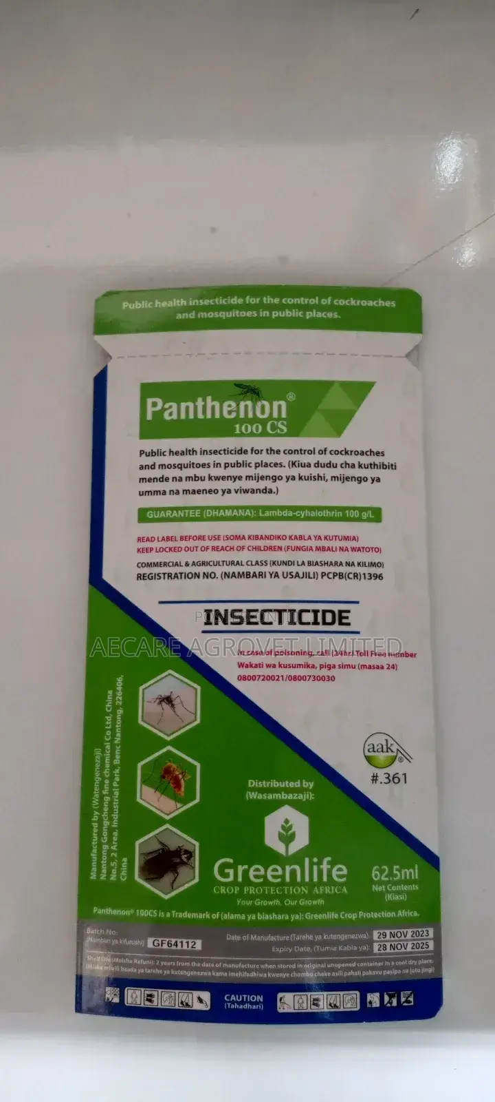 Panthenon 15ml and 65ml Mosquito Insecticide 100cs