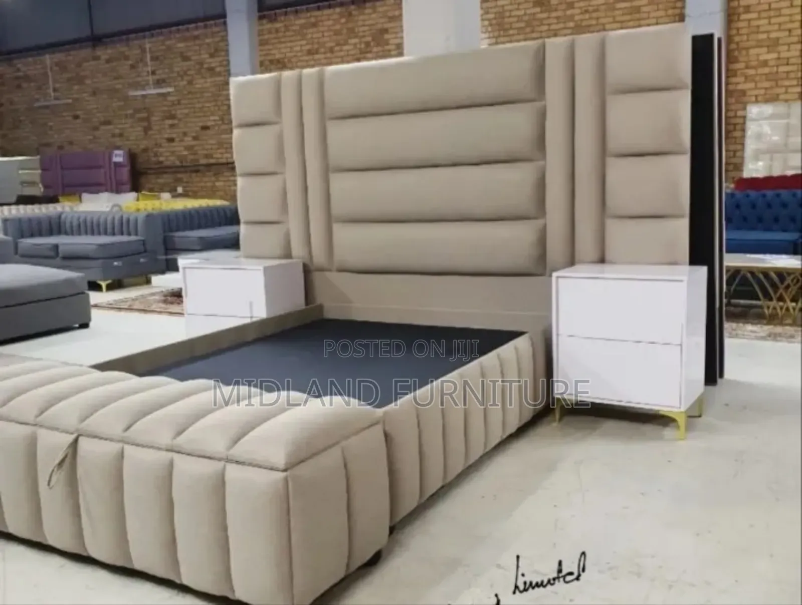 Modern Bed With Big Headboard
