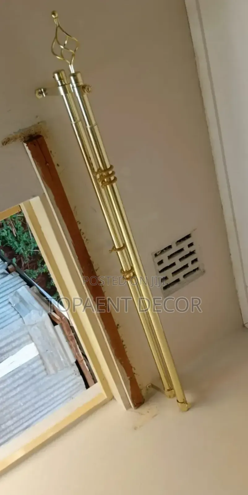 Gold Curtain Rods 2M Single Adjustable Window Curtain Rods