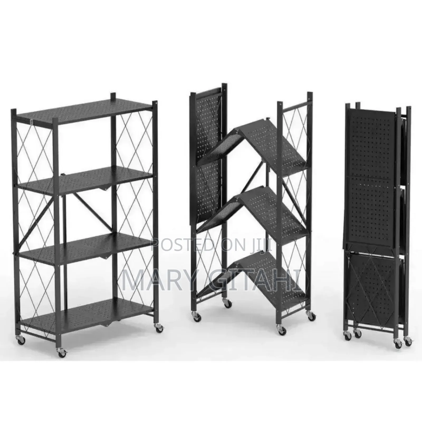 Foldable Kitchen Rack With Wheels - 4*TIERS