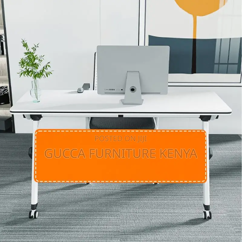Office Tables: Simple Style Rectangle Trestle Foldable Table