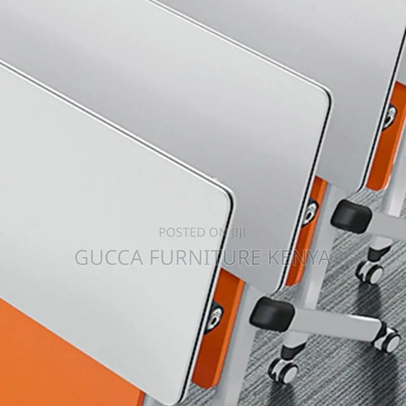 Office Tables: Simple Style Rectangle Trestle Foldable Table