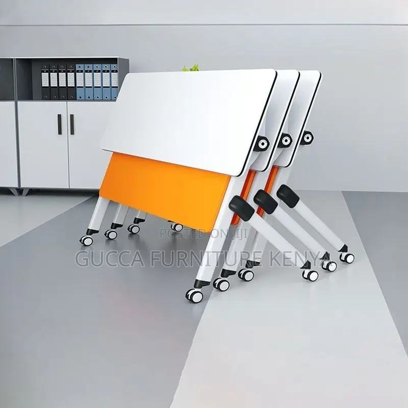 Office Tables: Simple Style Rectangle Trestle Foldable Table