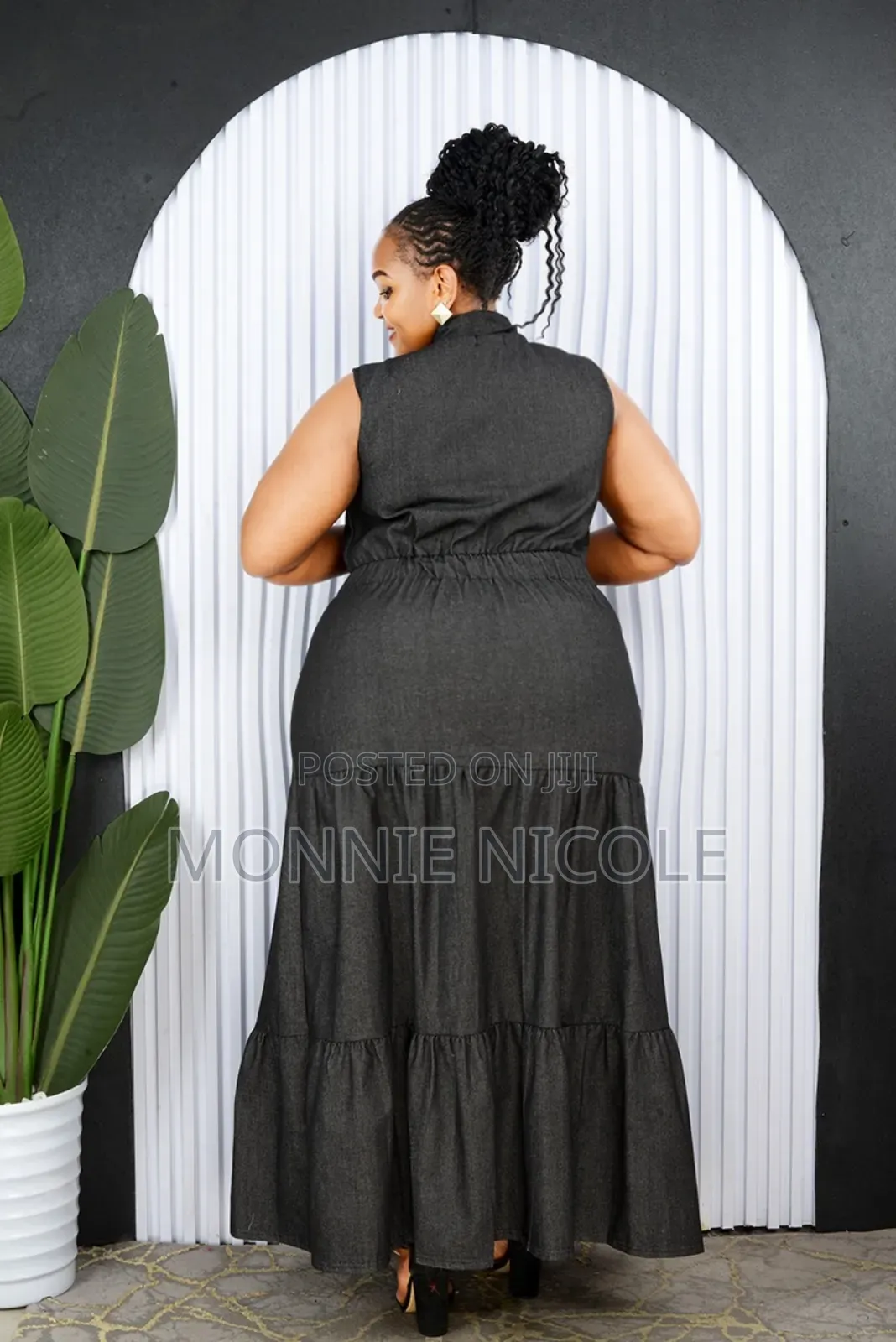 Black Maxi Denim Dress