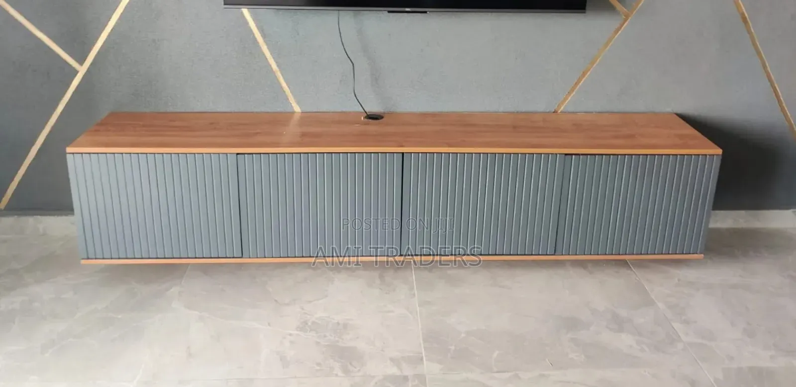 Natural Grey Floating Tv Stand 7ft