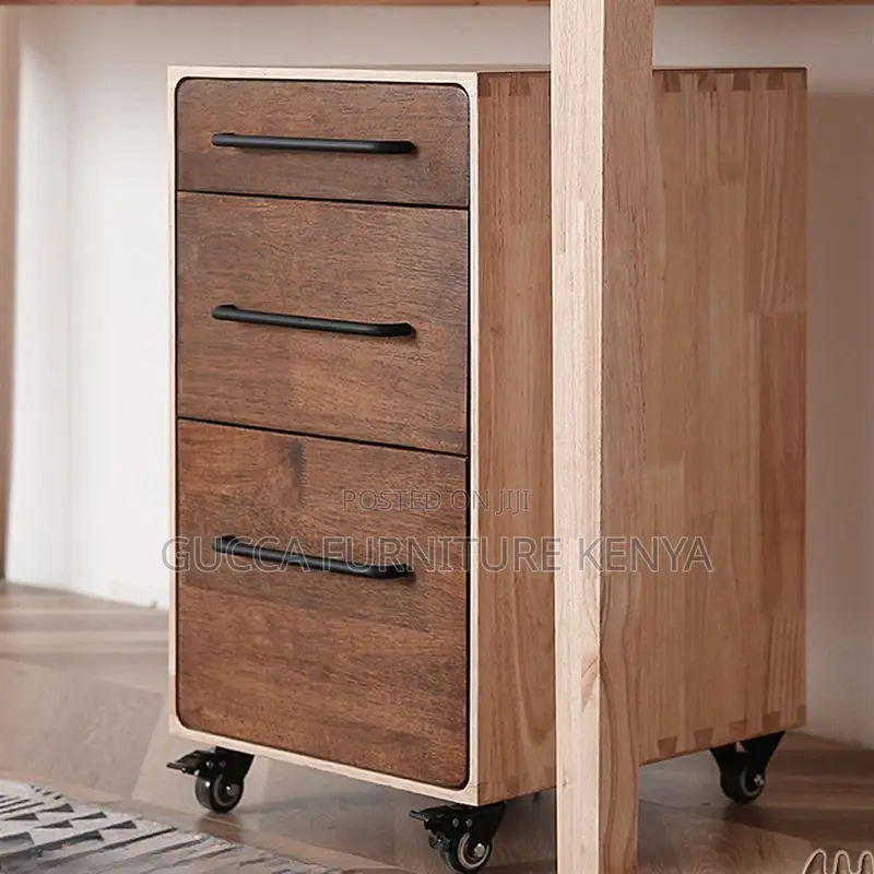 Cabinets: Mobile Pedestal Classic Rubberwood Office Cabinet