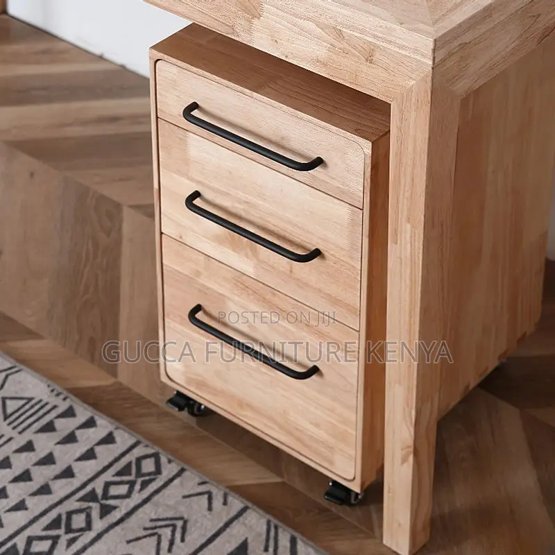 Cabinets: Mobile Pedestal Classic Rubberwood Office Cabinet