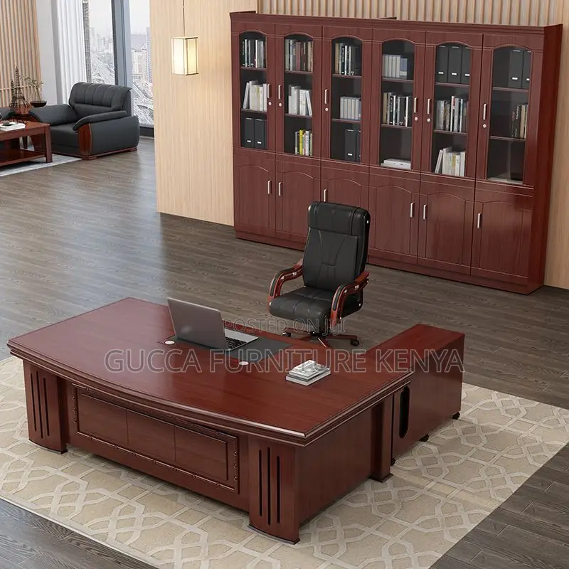 Office Tables:1800mm Modern Wood Espresso Executive Desk
