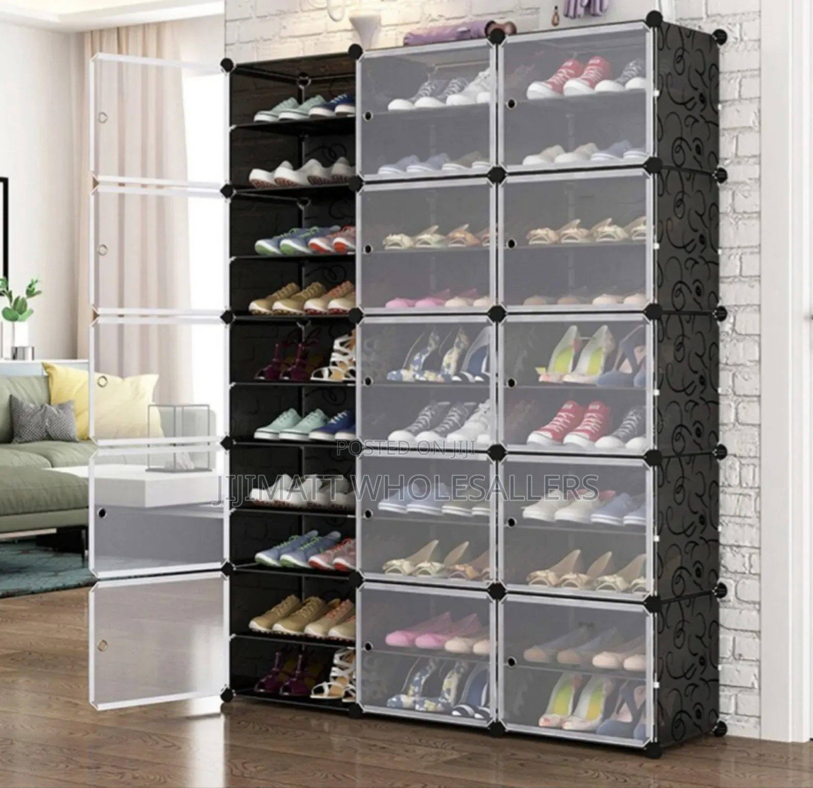 Plastic Shoe Rack Available in Black and White