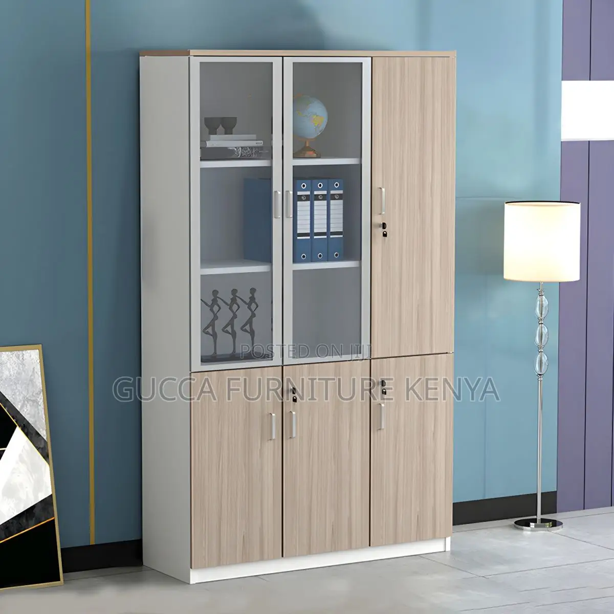 Cabinets:3-Door File Cabinet With Lock for Home or Office