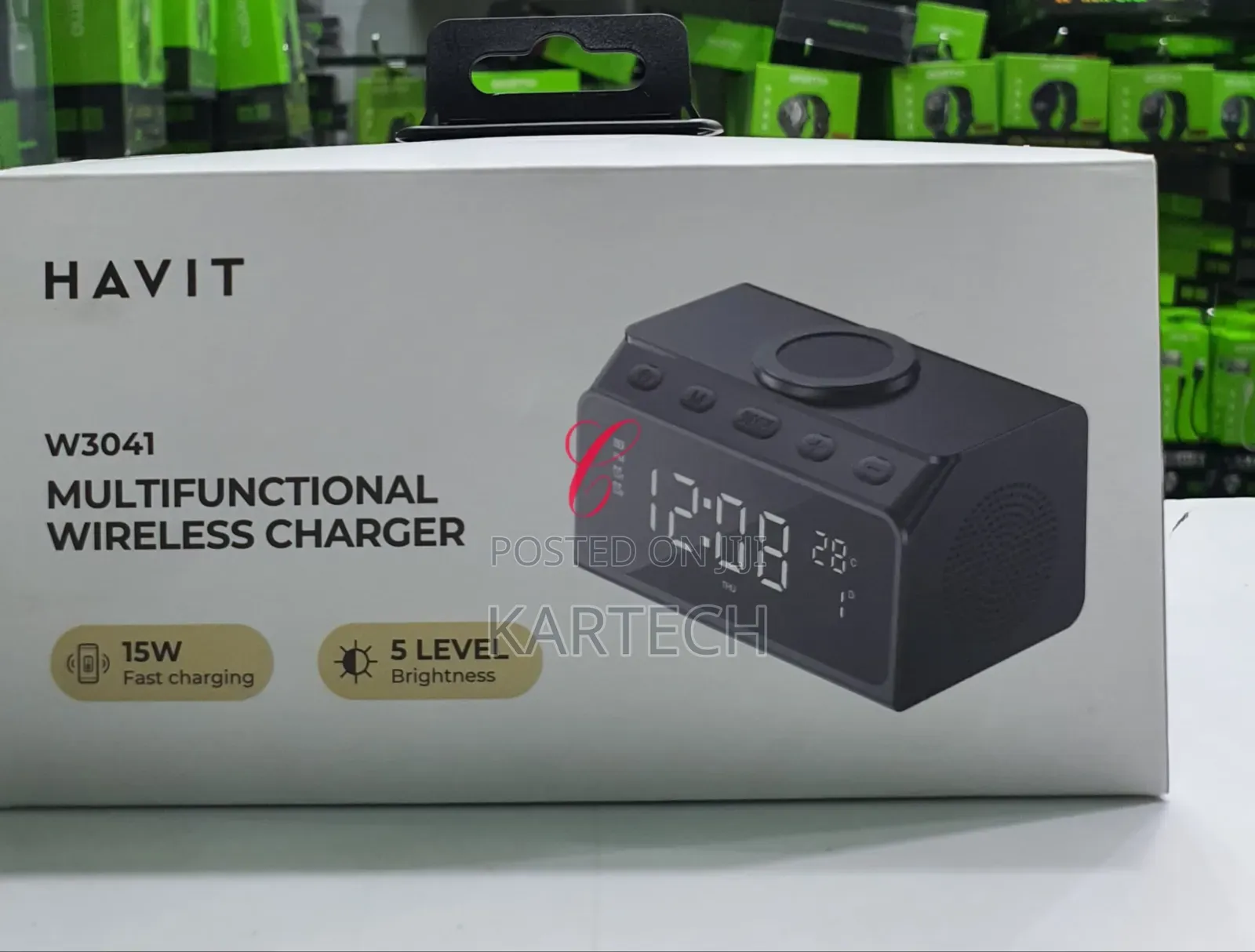 Havit W3041 Alarm Clock Multifunctional 15W Wireless Charger