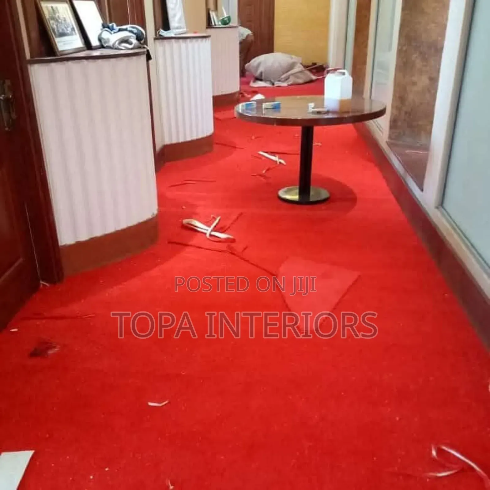 Flat Weave Easy to Clean Red Office Floor Covering Carpets