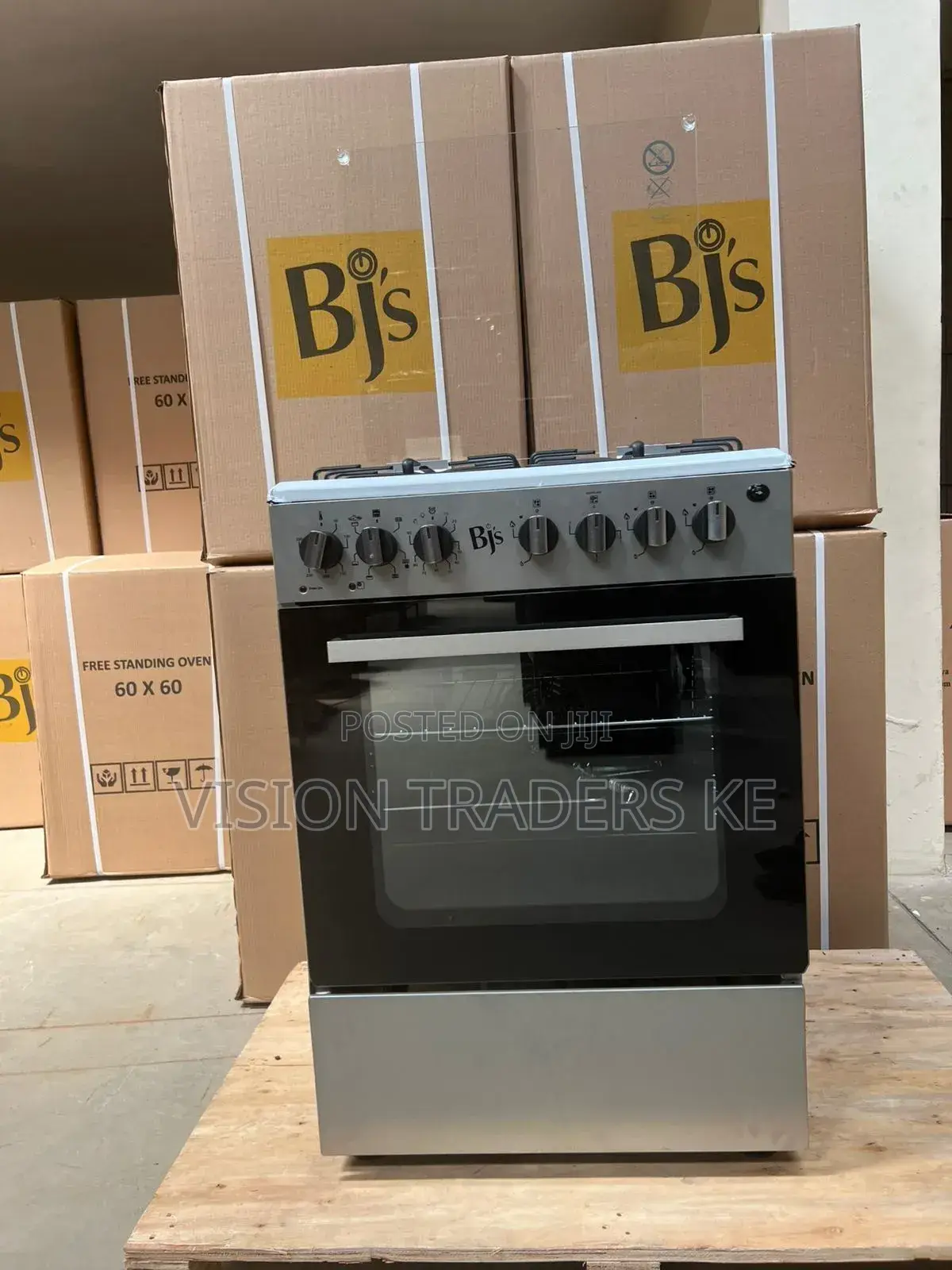 Silver BJS 60X60 3-GAS+1 Hot Plate With Turbo-fan