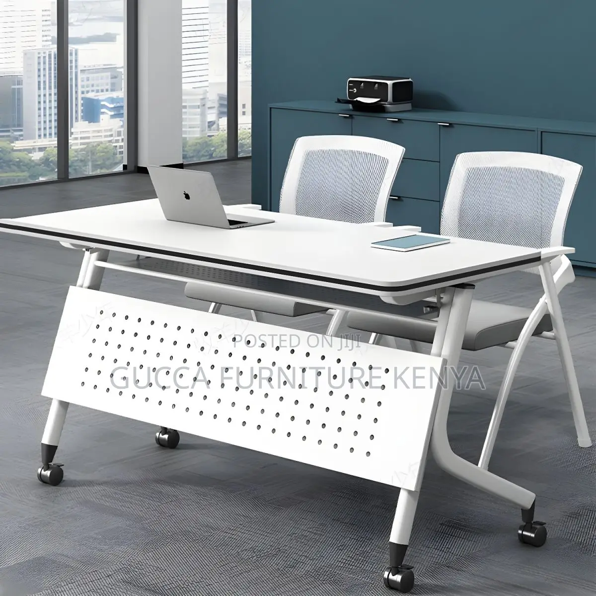 Office Tables: Wooden Tabletop Mobile Foldable 1200mm Table