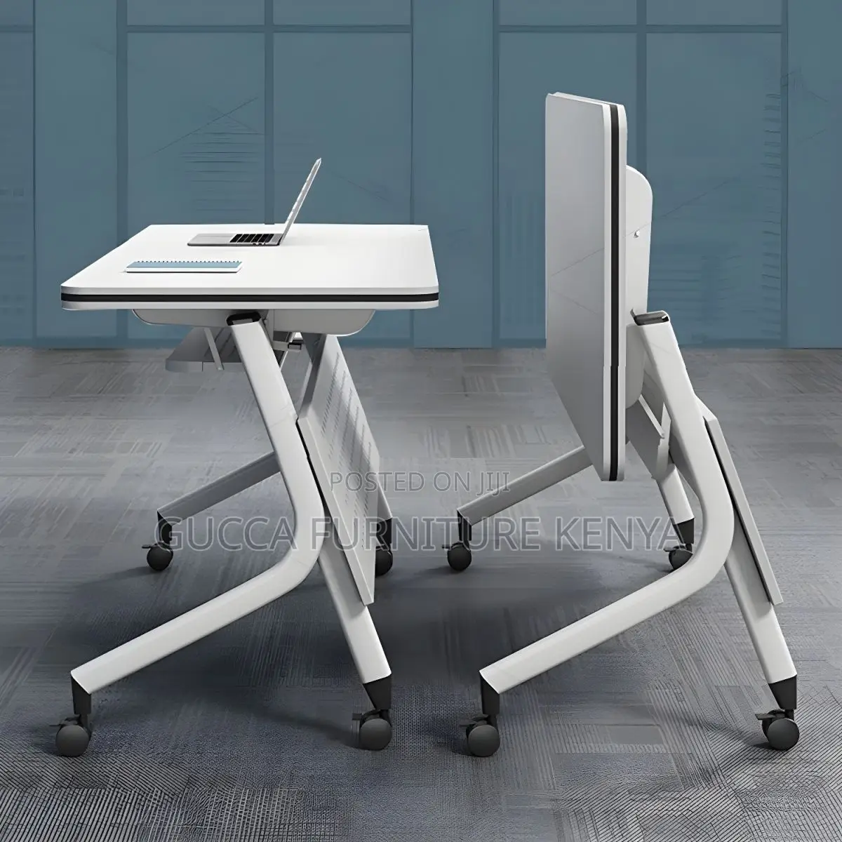 Office Tables: Wooden Tabletop Mobile Foldable 1200mm Table