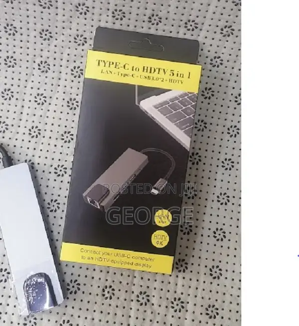 Type C 5in1 to HDTV Adapter Available Lan