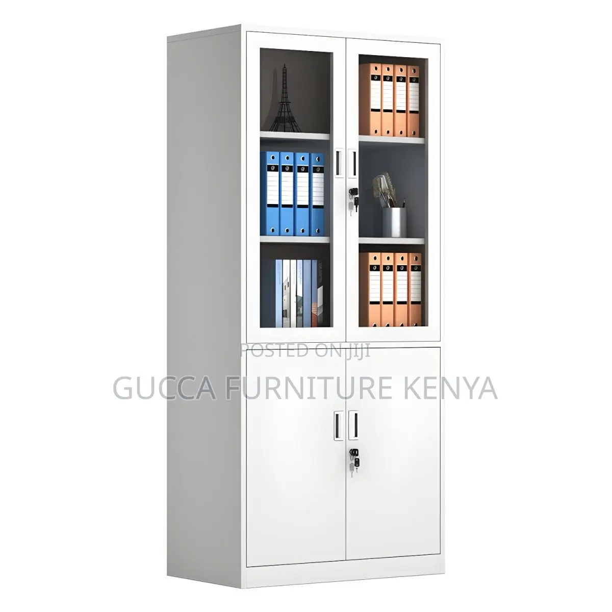 Cabinets:2-Door Modern Vertical Metallic Storage Cabinet
