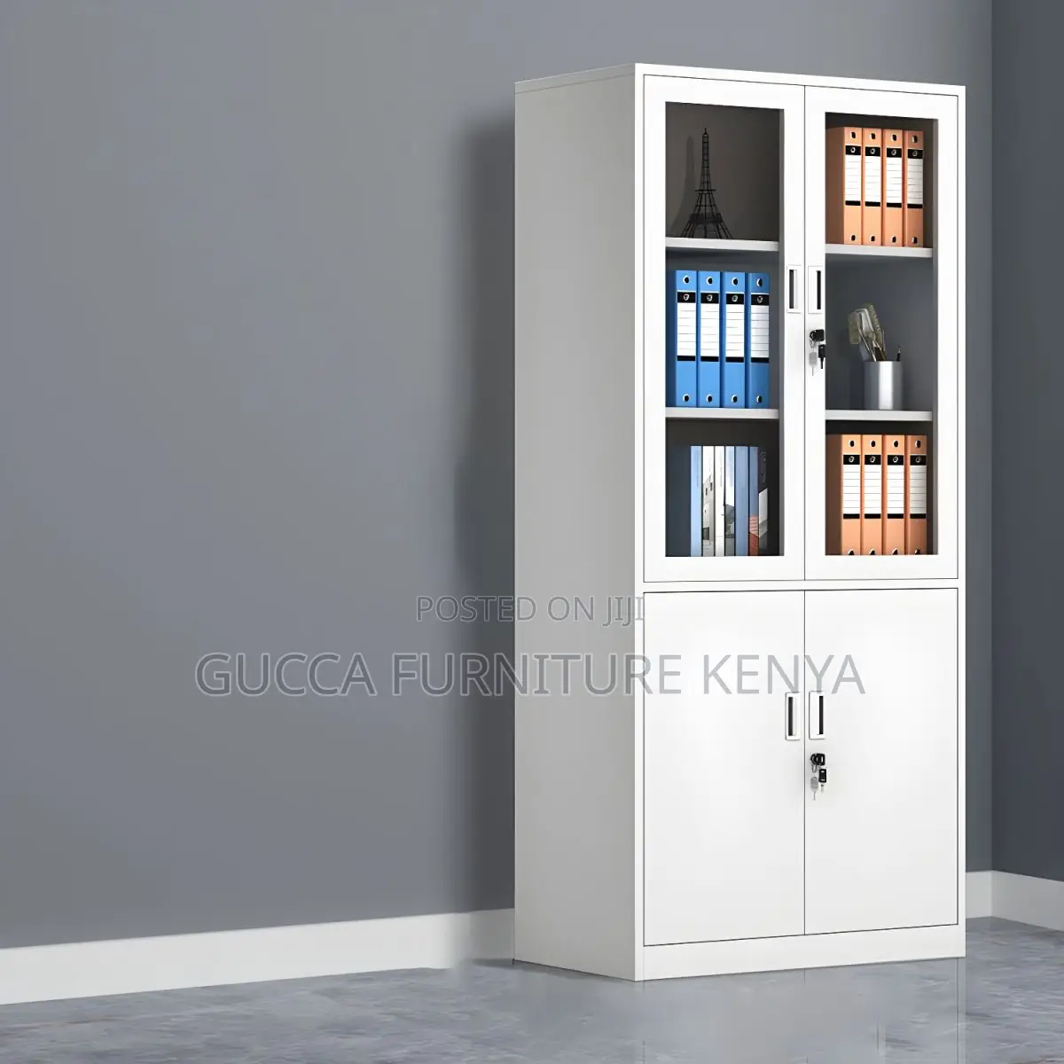 Cabinets:2-Door Modern Vertical Metallic Storage Cabinet