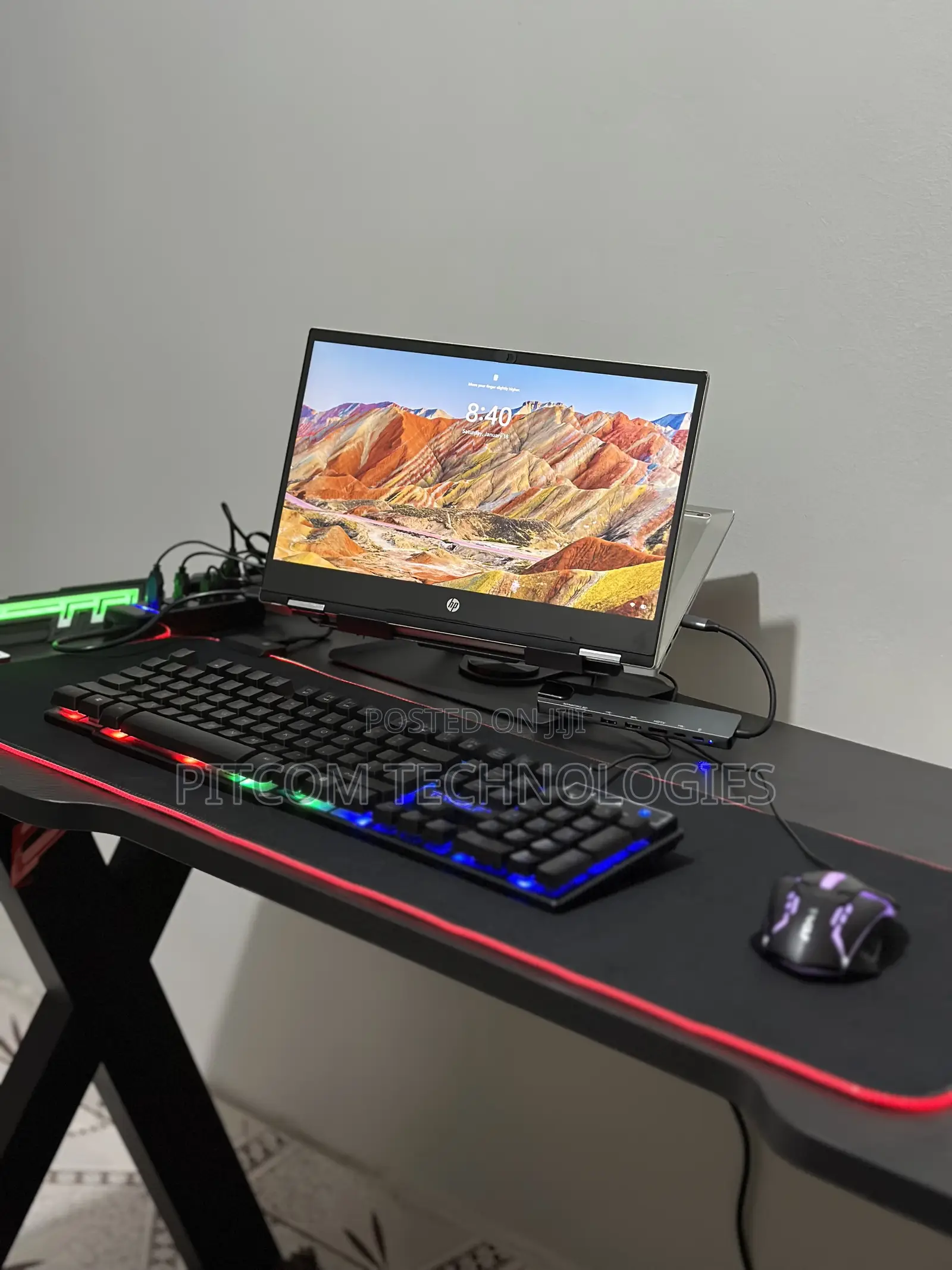 Gaming Table With Lighting. Free Mousepad