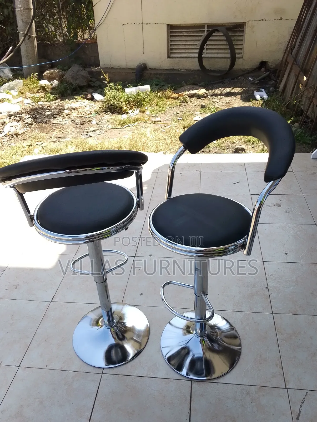 Adjustable Height Imported Leather Bar Stools