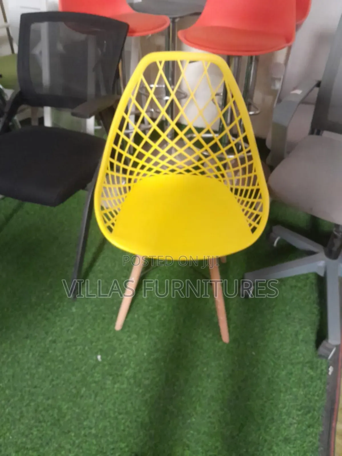 Yellow Mesh Eames Chair