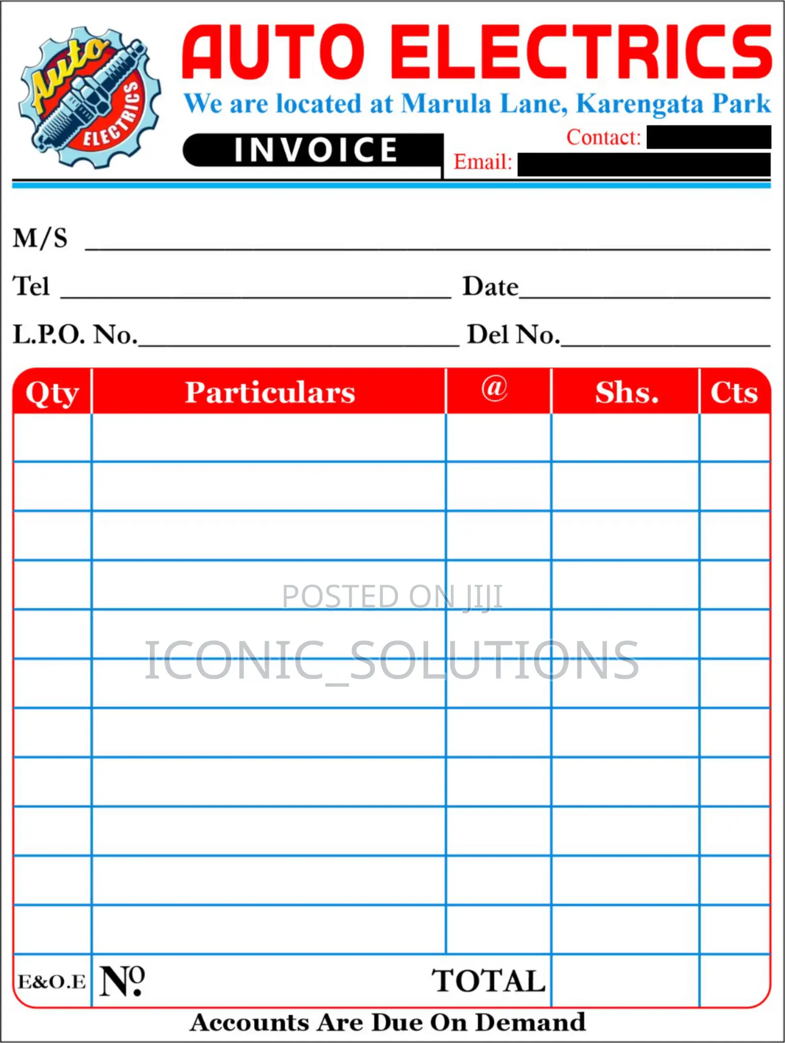 Self-Carbonating Custom-Printed Invoice Notes