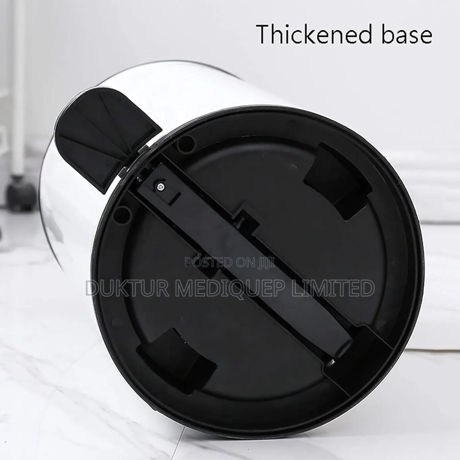 Stainless Steel & ABS Black Dustbin 8.5 Lit, 24X33X32.5cm